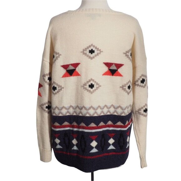 American Eagle Sweater Women XL Aztec Scoop Neck Pullover Long Sleeve - Picture 5 of 10